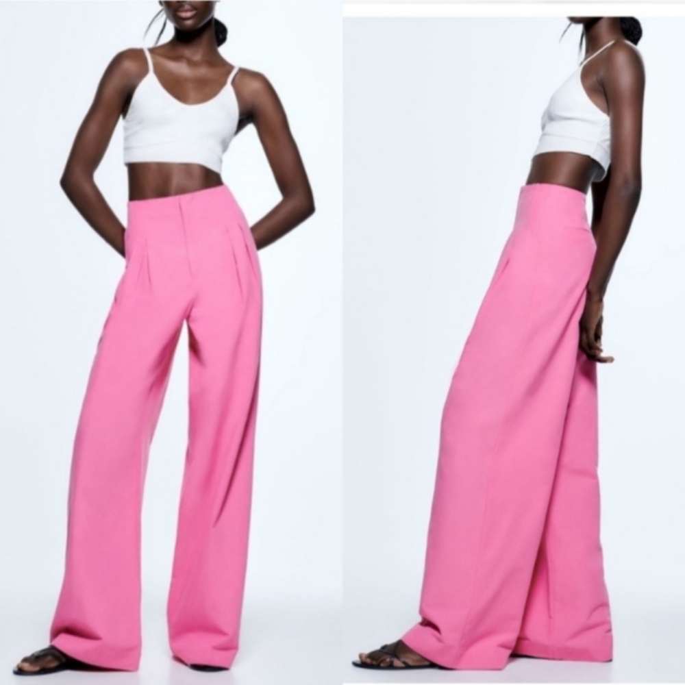Zara Linen Pink Pants
